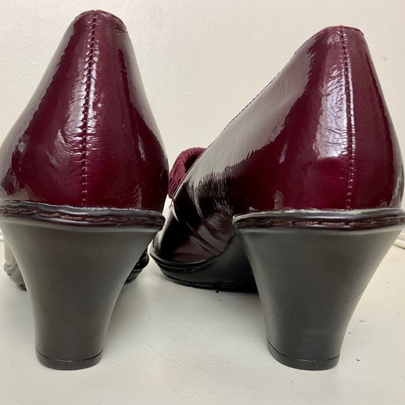 Merona Burgundy Dressy Mary Jane Faux Leather Casual Heeled Comfort Pump size 10 - Picture 7 of 14